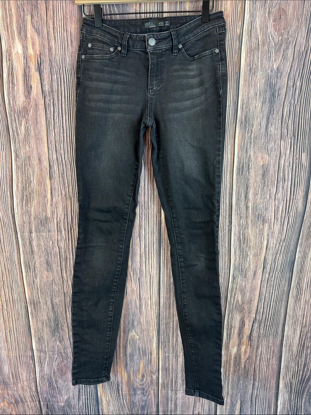 Prana Black Skinny Jeans — Faded Charcoal Wash